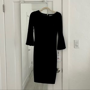 new Calvin Klein black velvet cocktail dress